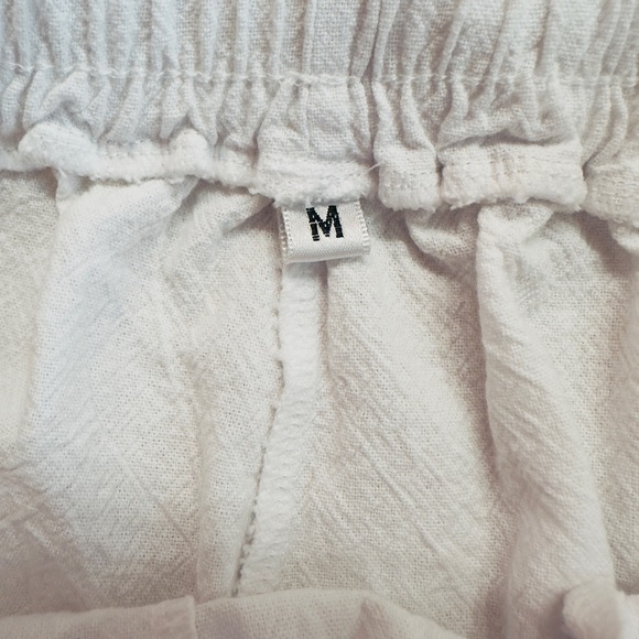 TRUE WHITE PANTS ~ Wide-Leg Pant w/Elastic Drawstring Waist and Pockets size M - Picture 3 of 8